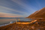 Idle Dog Sledge at Ice-Free Shoreline