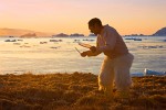 Traditional Inuit Drum Dance at Sunset
