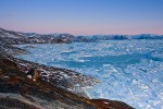 Dusk at Ilulissat Icefjord, West Greenland