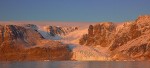 Tidewater glacier flowing from the Greenland Ice Sheet