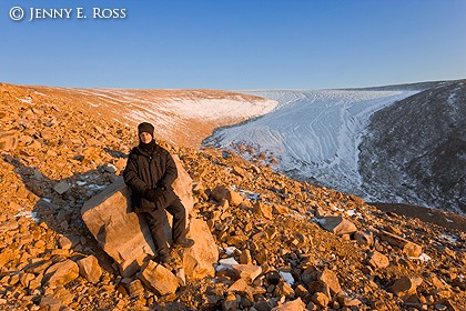 A receding glacier at the edge of the Greenland Ice Sheet