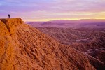 Hiker watching sunset, Font's Point